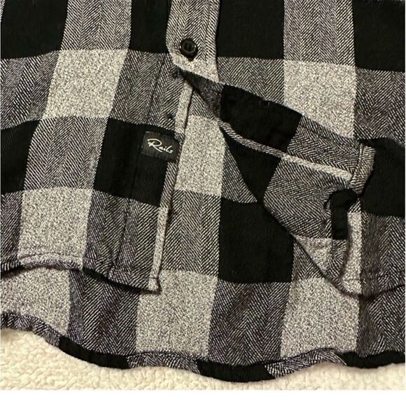 RAILS Lennox Brushed Black Charcoal Gray Buffalo Plaid Flannel Button Shirt XXL - Picture 7 of 9